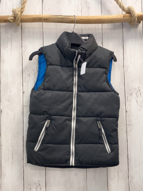 Dopodopo Weste  Gr. 128  grau weißer Bund hellblaues Futter 