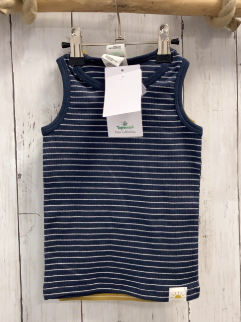 neu 2 P U-Hemden Gr. 80  blau graue Streifen + ocker weiße Streifen NP 9,99 € 