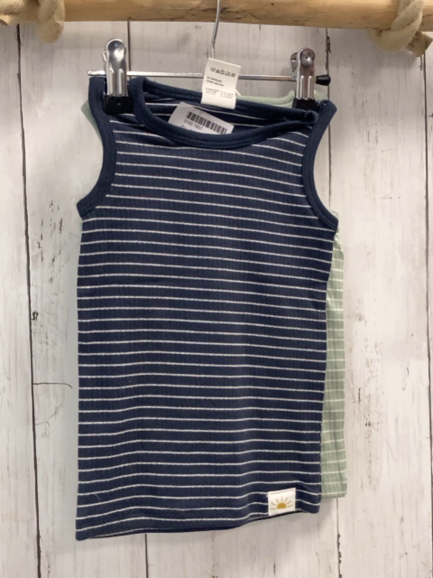 neu 2 P U-Hemden Gr. 80  kiwi weiße Streifen  + blau graue Strefien NP 9,99 € 