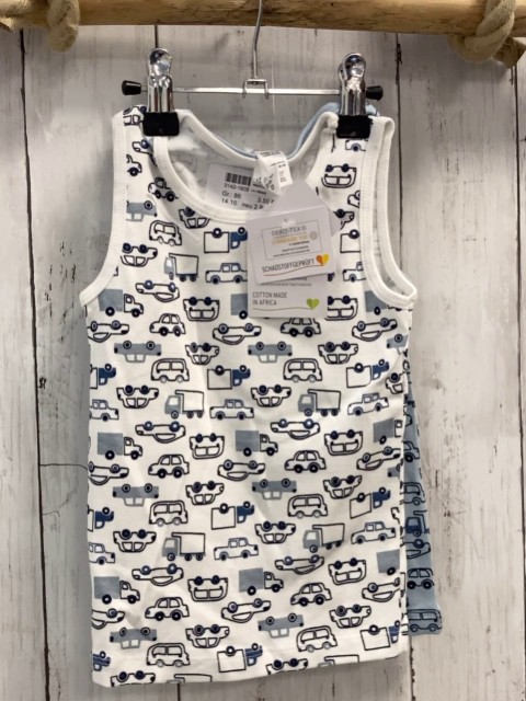 neu 2 P U-Hemden Gr. 86  hellblau weiß Autos np 6,99 € red auf 4,99 € 