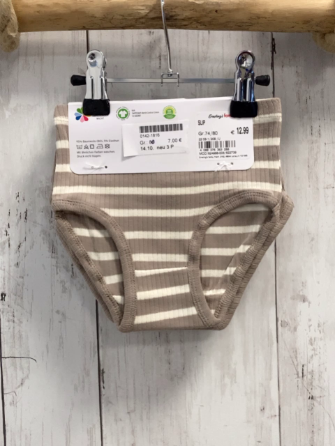 neu 3 P U-Hosen Gr. 74/80  sand beige Streifen + sand + sand mit Bäumen NP 12,99  