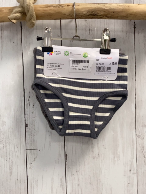 neu 3 paar U-Hosen Gr. 74/80  grau weiße Streifen + grau + grau Bäume N 12,99€ 