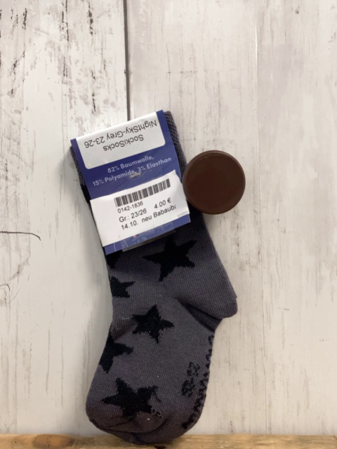 neu Babauba  Socken  Gr. 23/26   grau schwarze Sterne NP 6 € 