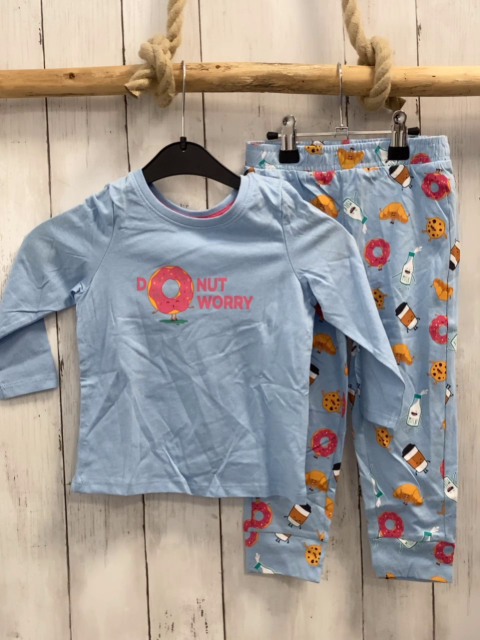 neu 2tlg  Schlafanzug  Gr. 86  hellblau Flaschen Lebensmittel 
