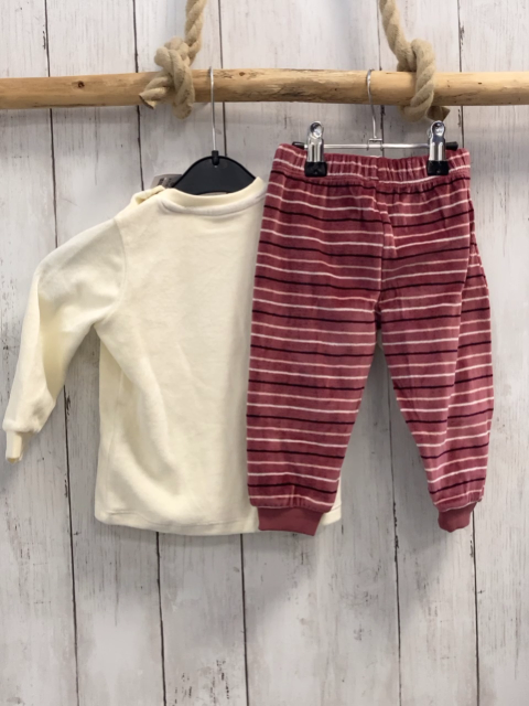 neu 2tlg  Schlafanzug  Gr. 74  creme Einhorn + altrosa aubergine rosa weiße Streifen Nicky NP 15,99 € 