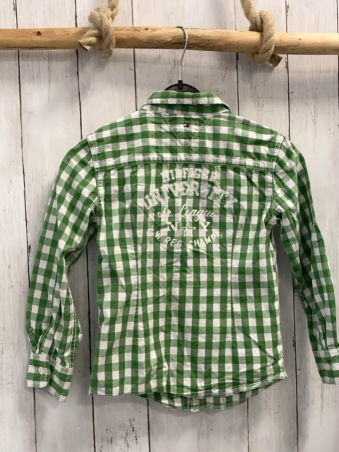 Tommy Hilfiger  Hemd  Gr. 116  hellgrün weiß kariert 