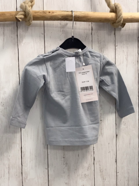 neu Babauba  Langarmshirt  Gr. 80  hellgrau   NP 17 € 