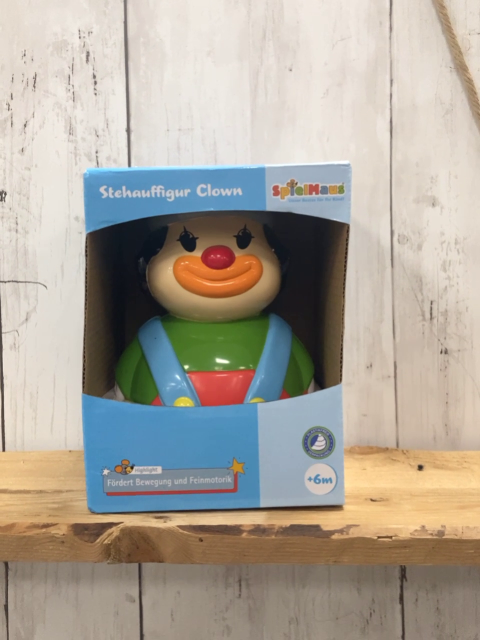 neu Plastikspielzeug Stehauf Clown grün rot