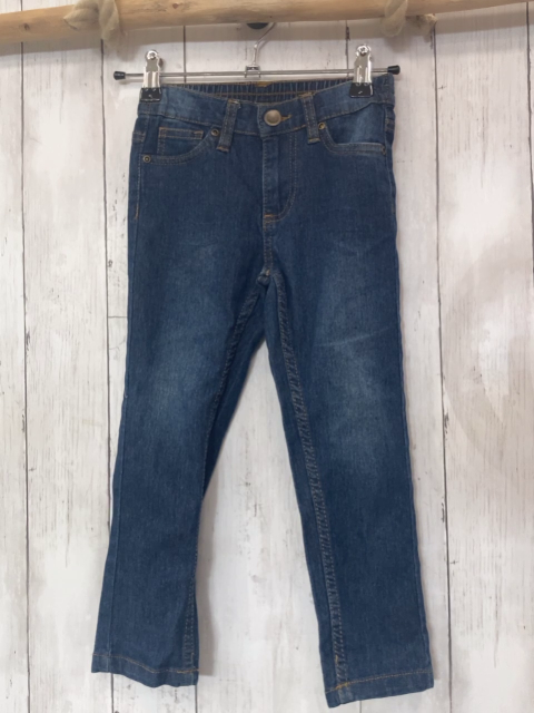  Hose Gr. 104  blau Jeans braune Nähte