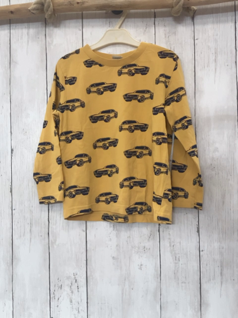 Alana Langarmshirt Gr. 104  gelb blaue Autos