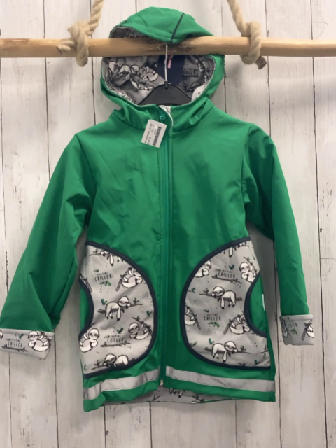Babauba neu Softshelljacke Gr. 128  grün + grau Faultiere