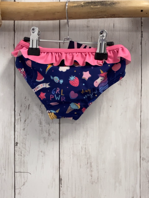 neu Babauba  Badehose  Gr. 86/92  blau rosa Rüschenbund kleine Bilder Schrift 