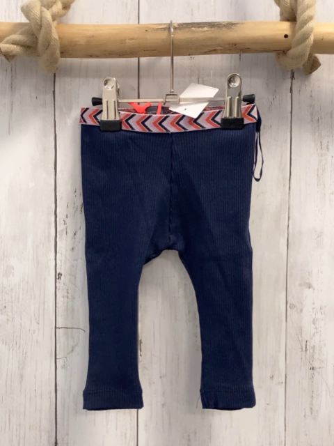 neu Babyface  Leggings  Gr. 68  blau Rippne grauer Bund mit Zackenstreifen 