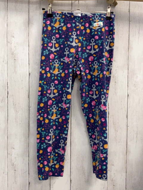 Babauba  Leggings  Gr. 152  blau graue Anker bunte Blume Caprilänge