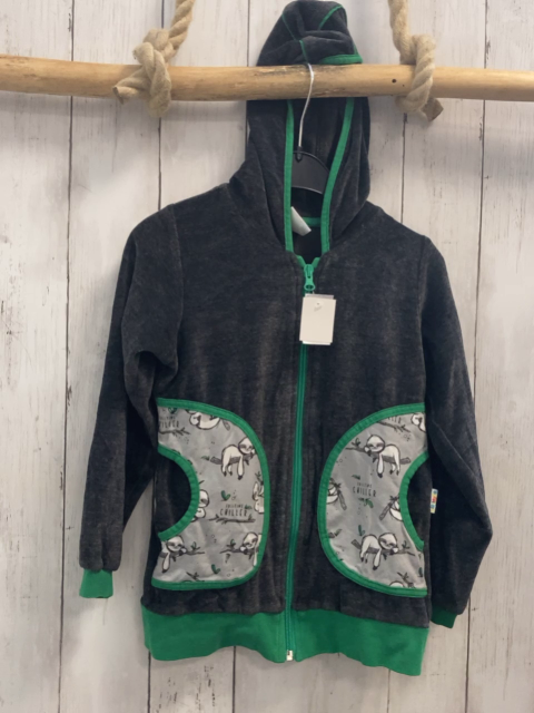 Babauba  Fleecejacke  Gr. 116  grau + hellgrau mit Koalabären grüner Bund 
