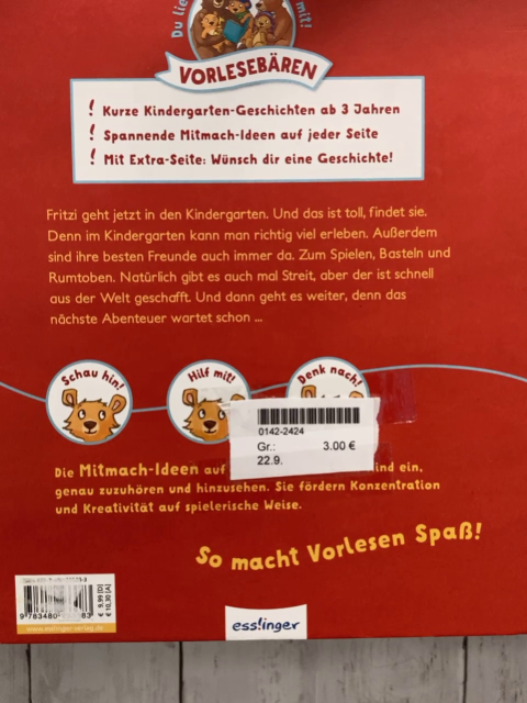   Buch Ich geh jetzt in den Kindergarten 