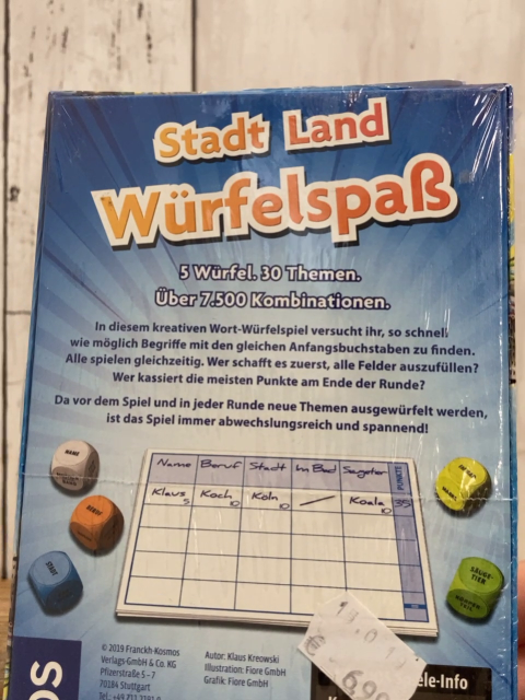 neu Kosmos Spiel Stadt Land Würfelspaß
