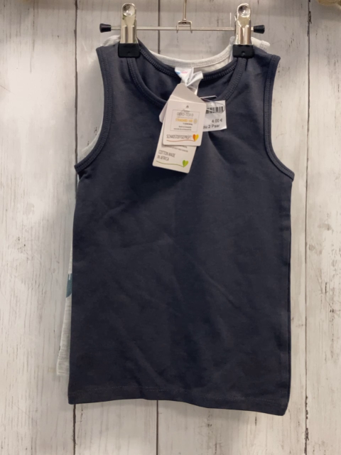 neu 2 Paar U-Hemden Gr. 86  grau + grau bunte Tiere