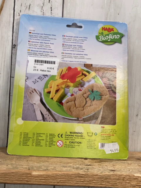 Haba neu Kreativspielzeug Plüschschnitzel und Pommes 