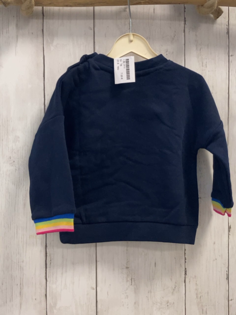 neu Pullover Gr. 74  blau bunte Schrift und Bögen + Bund