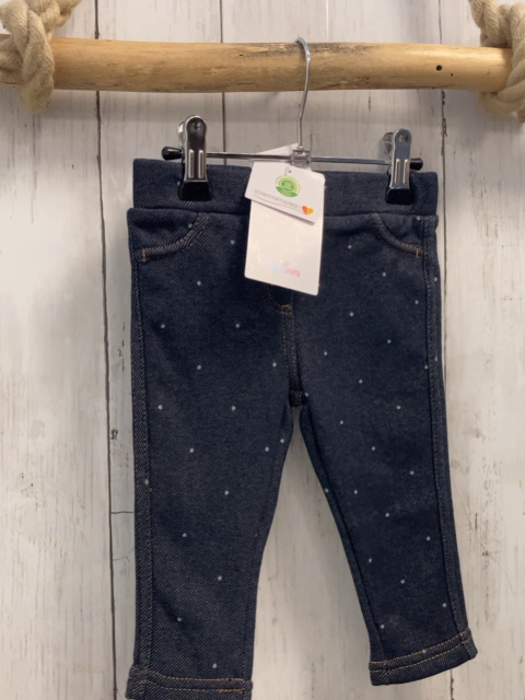 neu gefüttert leggings Gr. 74  blau meliert Punkte 