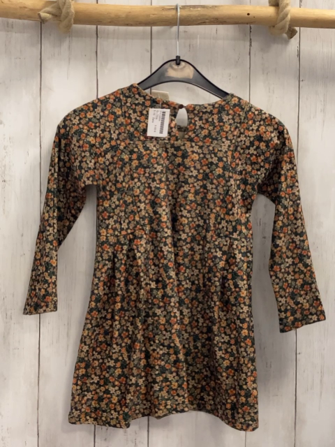 Zara  Kleid  Gr. 116  oliv orange beige Blumen 