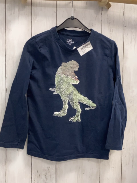   Langarmshirt Gr. 116  blau Pailettendino 
