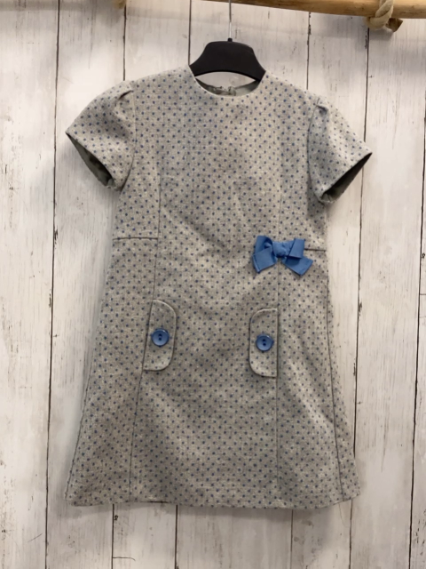 Miranda Kleid Gr. 110  grau blaue Punkte 50% Wolle