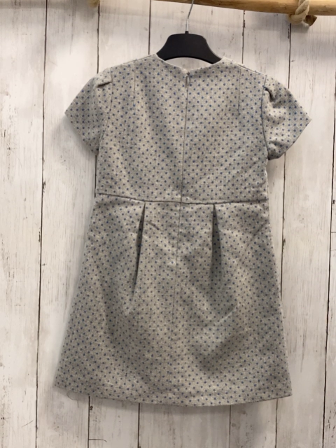 Miranda Kleid Gr. 110  grau blaue Punkte 50% Wolle