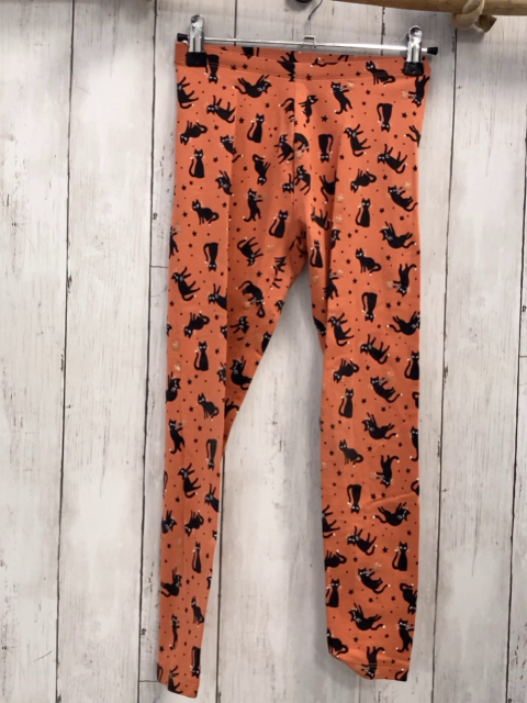  Leggings Gr. 134  orange schwarze Katzen