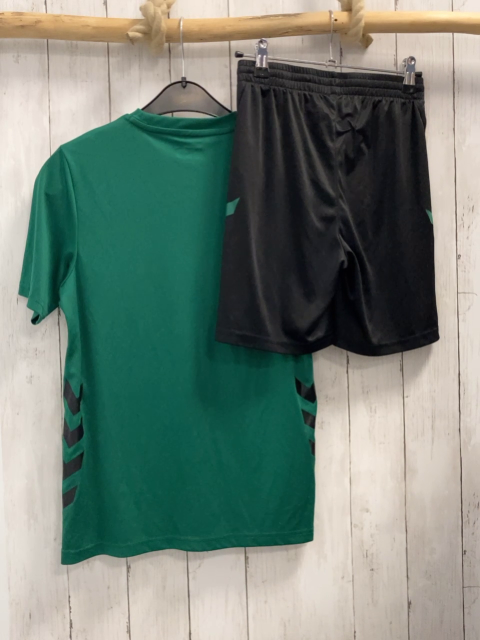 2tlg Hummel  Sportset  Gr. 158/164  schwarz grün 