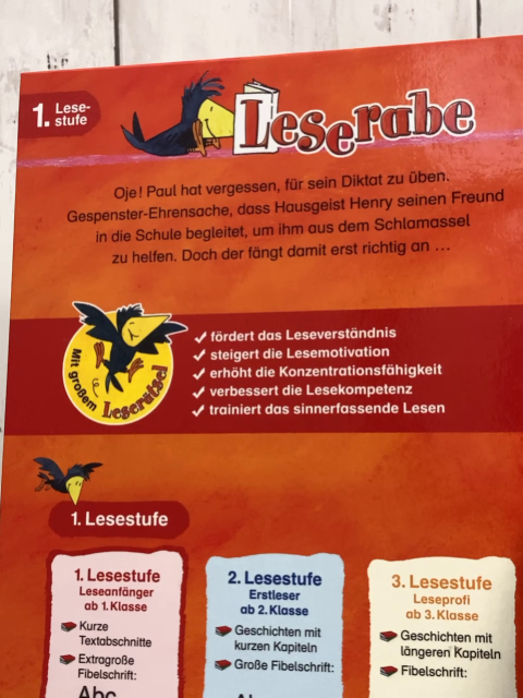 Leserabe  Buch Das kleine Gespenst geht in die Schule 