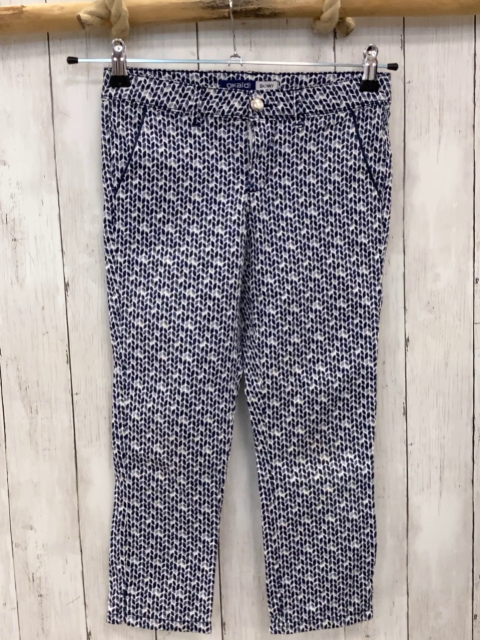 Okaidi  Hose  Gr. 152  weiß blau hellblauer Druck 3/4 lang 