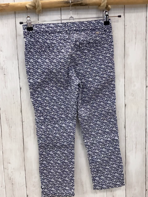 Okaidi  Hose  Gr. 152  weiß blau hellblauer Druck 3/4 lang 
