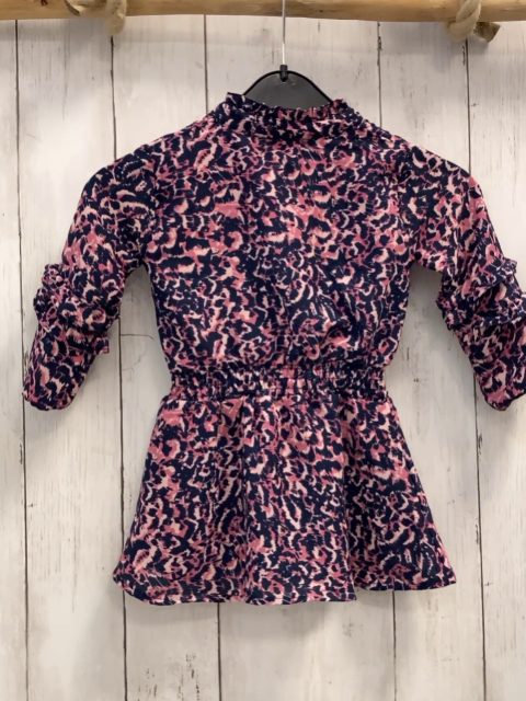 Bakkaboe  Kleid Gr. 86  blau lachs rosa gemustert Rüschen 