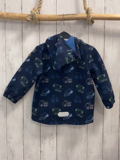   Softshelljacke  Gr. 92  blau Baufahrzeuge hellblaues Fleecefutter 