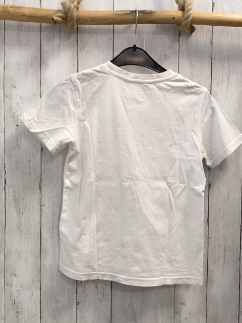 H&M  T-Shirt  Gr. 140  weiß Pailettensurfbreter Schrift 