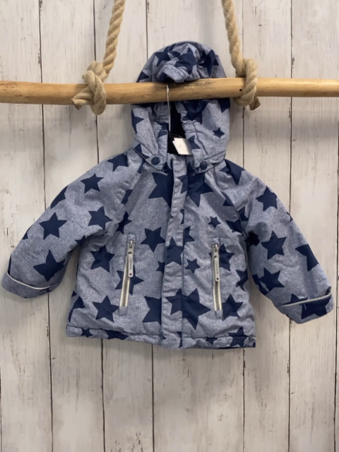 H&M  Winterjacke  Gr. 74  hellgrau blaue Sterne 