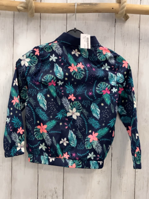   Blouson  Gr. 110  blau bunte Blätter + Blüten 