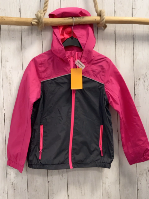 neu  Regenjacke  Gr. 134  grau pink Kapuze