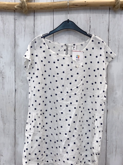 neu  Sommerbluse  Gr. 158  weiß schwarze Punkte 