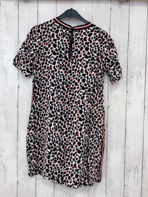   Kleid  Gr. 152  weiß schwarz lachs Strick Streifenbund mit silber Glizer 