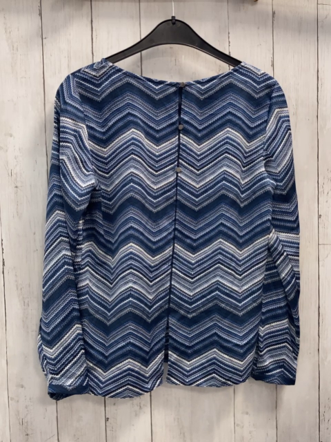 neu Esprit  Bluse  Gr. 34  blau hellblau weiß graue Zackenstreifen 