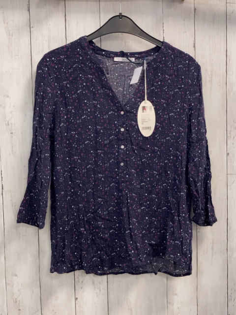 neu Esprit  Bluse Gr. S  lila weiß pink Druck mit Punkten + Sernen 