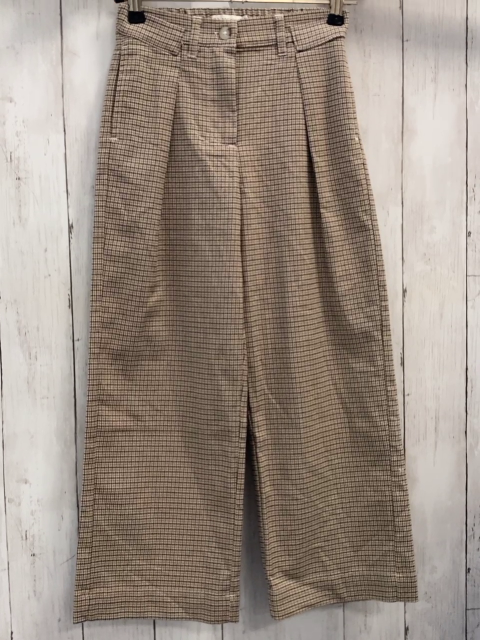   Hose  Gr. 128  beige helbraun schwarz kariert 
