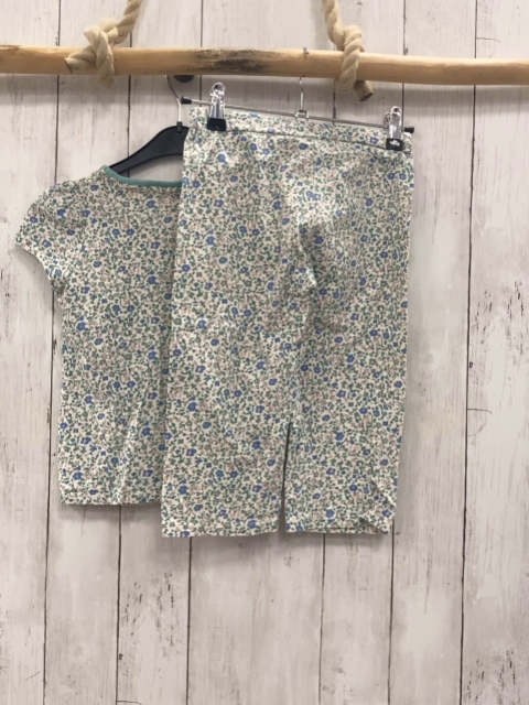2tlg Mini Boden  T-Shirt + Caprileggings  Gr. 110  creme bunte Blumen 