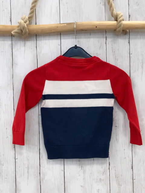   Pullover  Gr. 92  rot weiß blau Strick Spiderman 