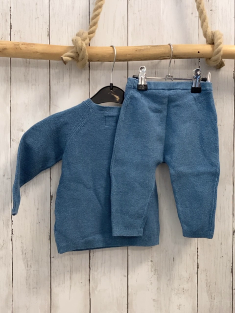 2tlg  Pullover + Leggings  Gr. 74  hellblau Strick 