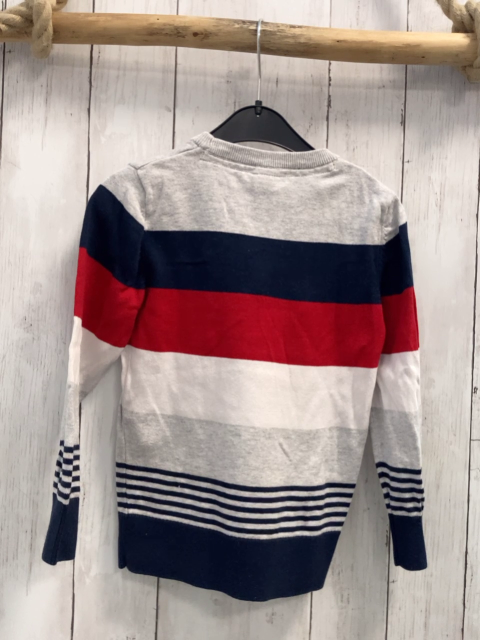 Paw Patrol  Pullover  Gr. 122  hellgrau blau rot weiße Streifen Strick Paw Patrol Hund 