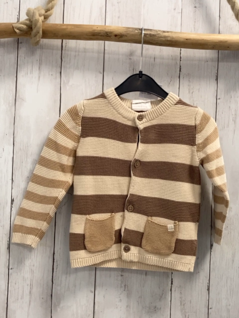 Zara  Strickjacke  Gr. 86  beige braune Streifen 